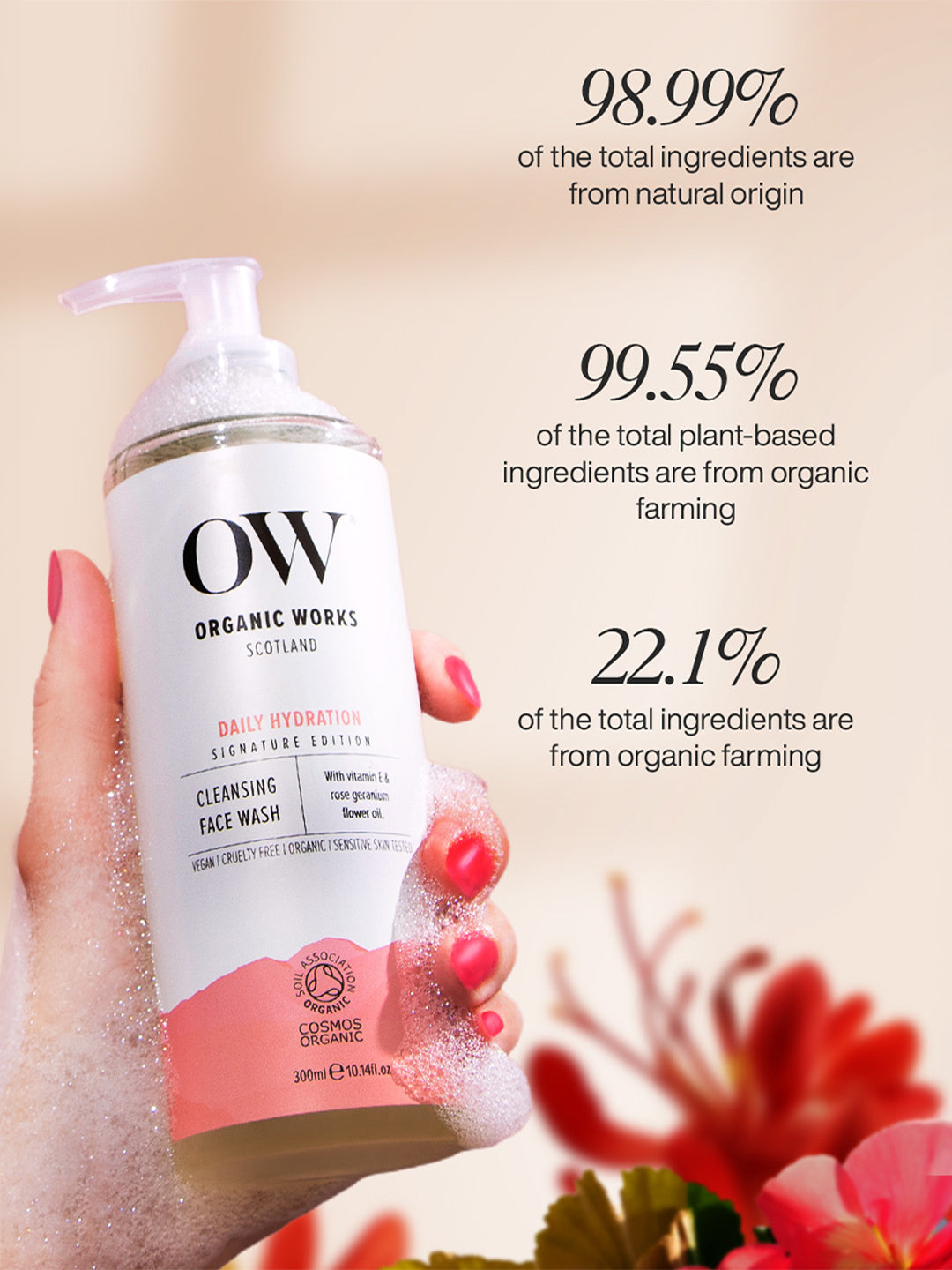 Hydra-Balance Face Wash – With Vitamin E & Rose Geranium