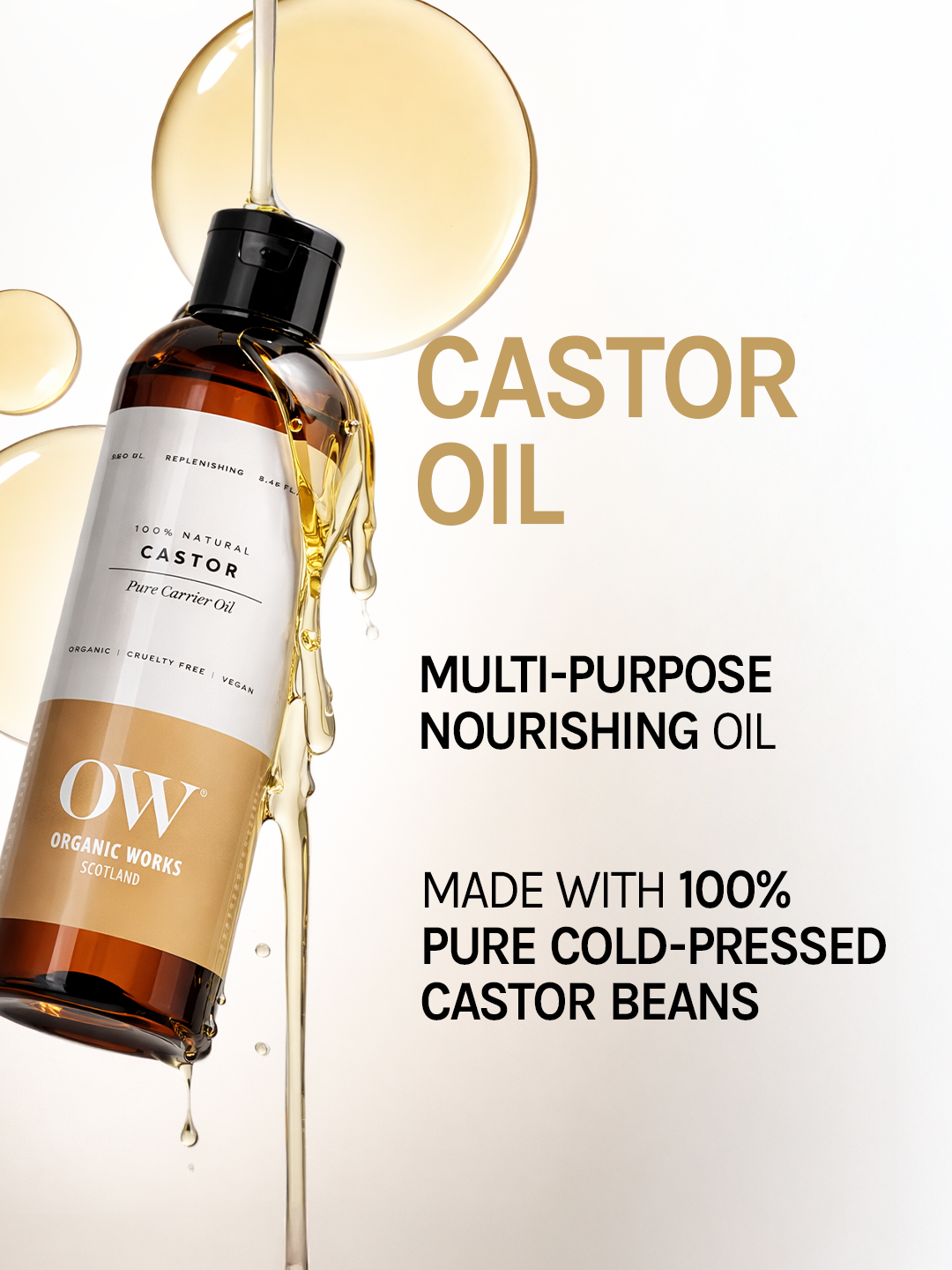Organic Works Pure Cold Pressed Castor Oil