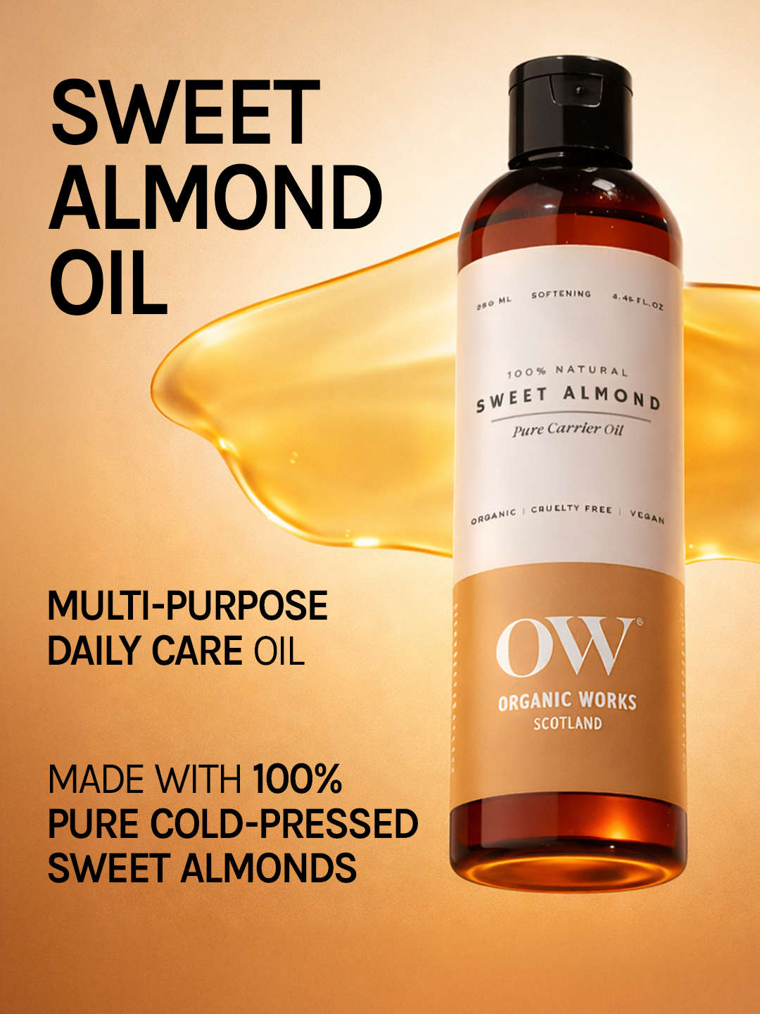 Organic Works Pure Cold Pressed Sweet Almond Oil
