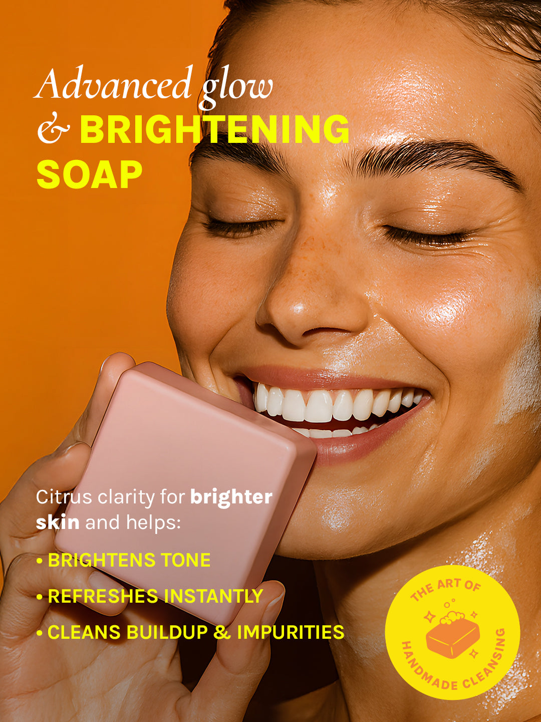 Organic Works Natural Glowing Lemon & Papaya Soap for Dull & Oily Skin (Pack of 3)