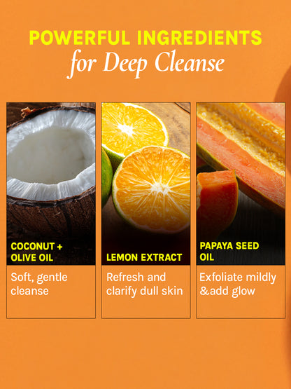 Organic Works Natural Glowing Lemon & Papaya Soap for Dull & Oily Skin (Pack of 3)