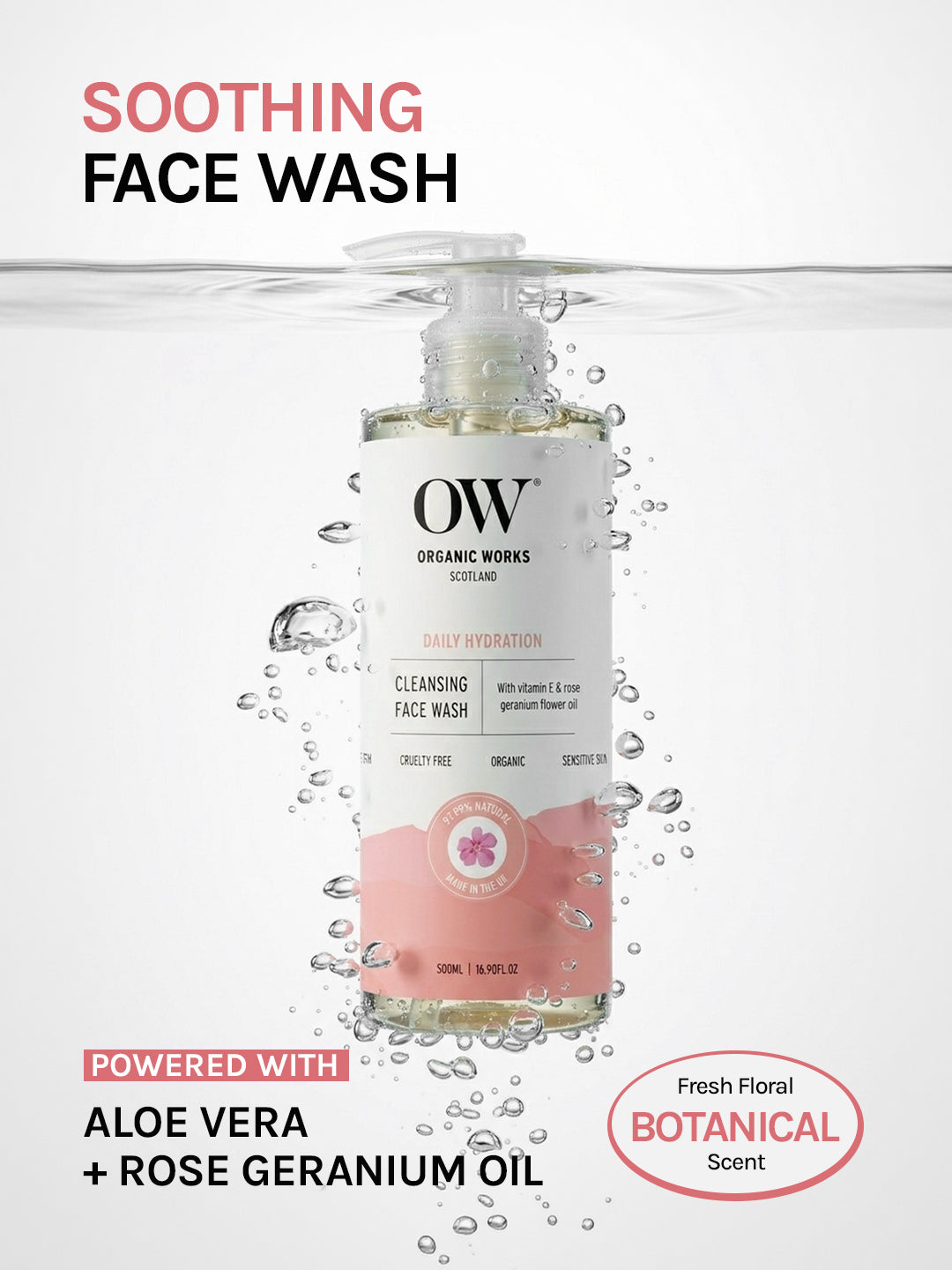 Hydra-Balance Face Wash – With Vitamin E & Rose Geranium - 500ml