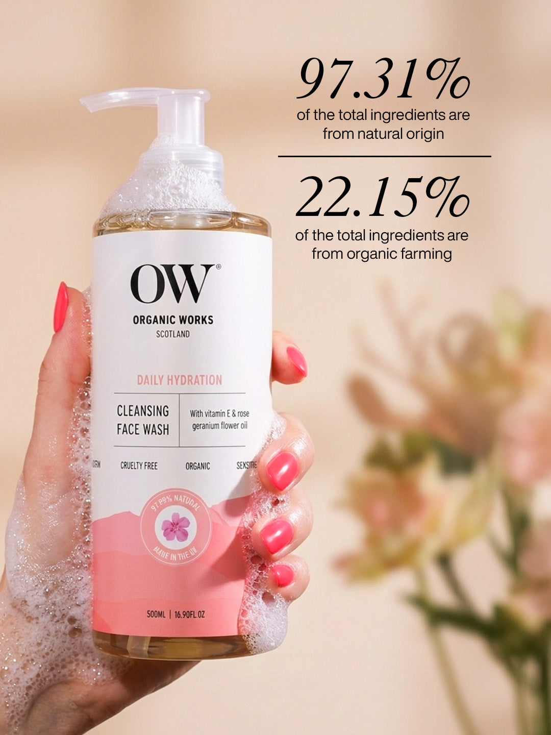 Hydra-Balance Face Wash – With Vitamin E & Rose Geranium - 500ml