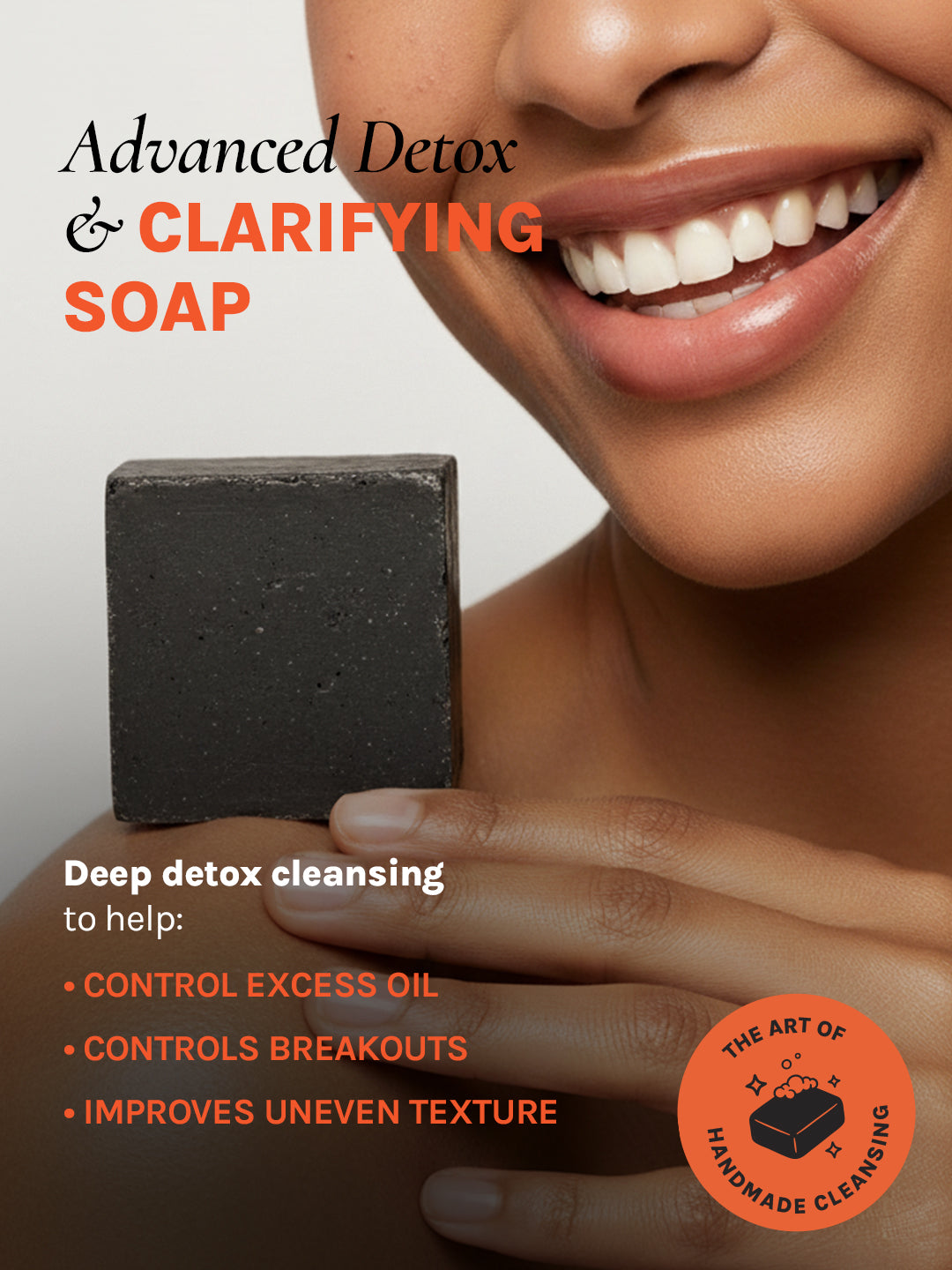 Organic Works Natural Purifying Activated Charcoal Soap for Blemish-Prone Skin (Pack of 3)