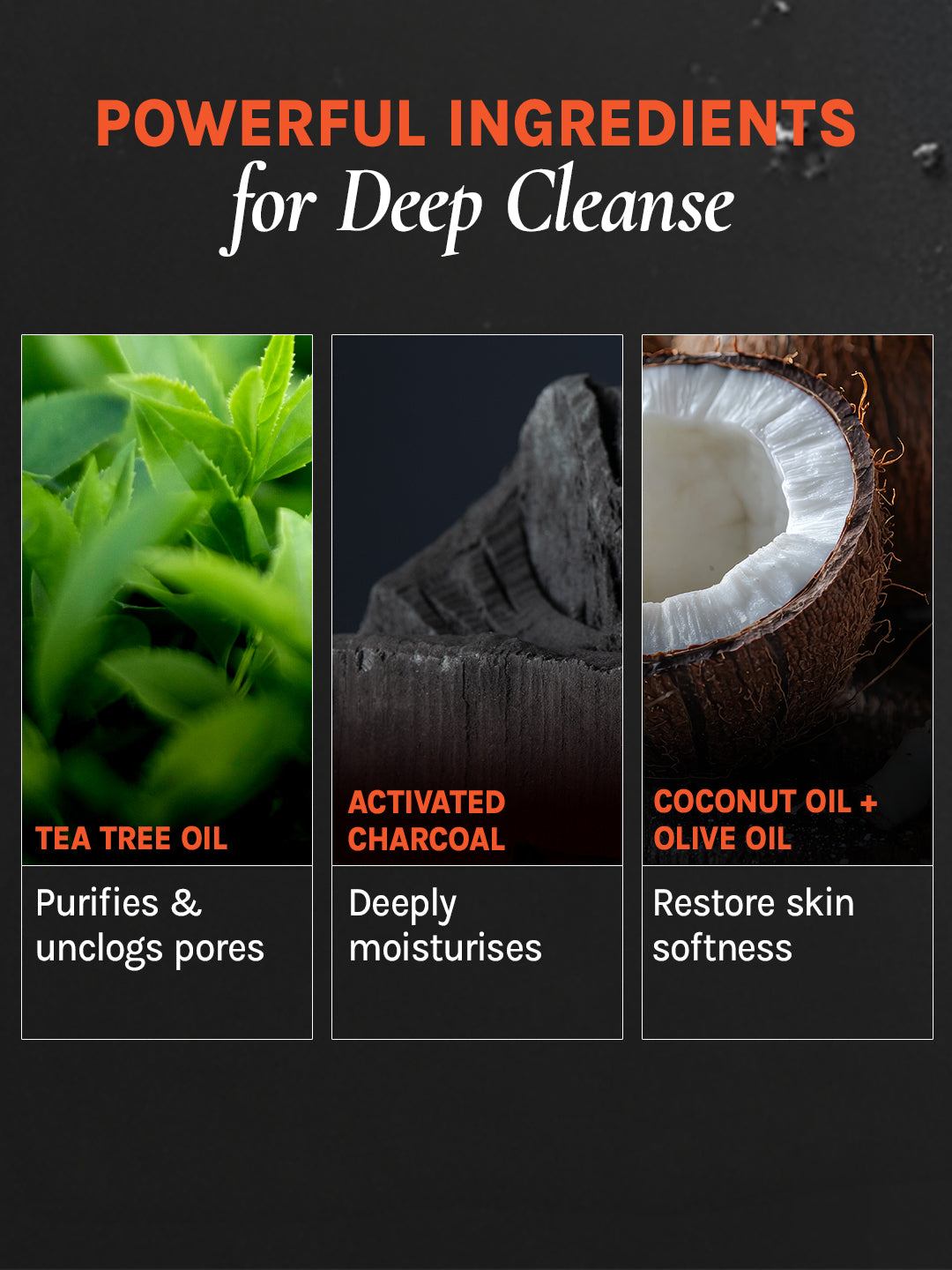 Organic Works Natural Purifying Activated Charcoal Soap for Blemish-Prone Skin (Pack of 3)