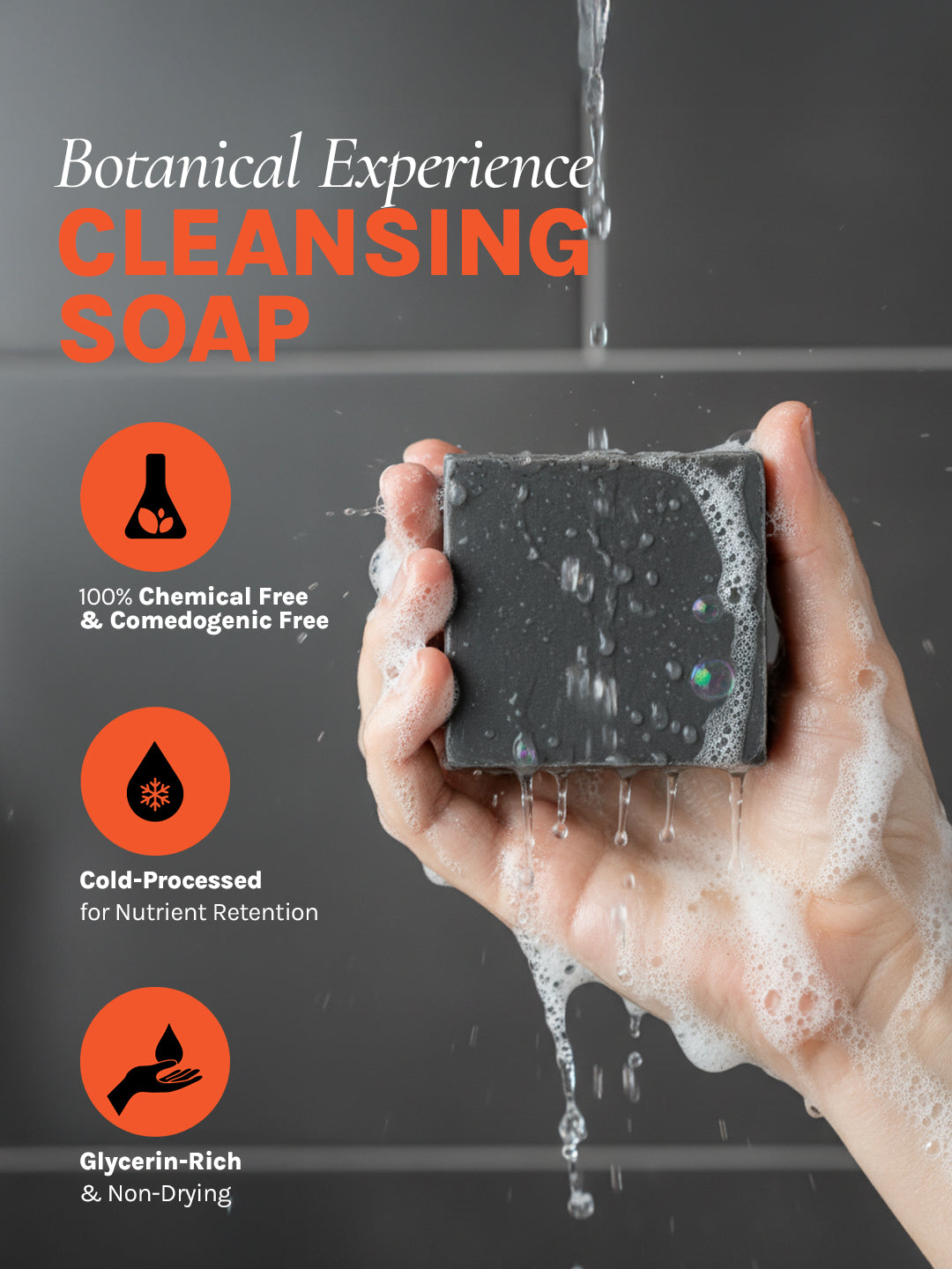 Organic Works Natural Purifying Activated Charcoal Soap for Blemish-Prone Skin (Pack of 3)